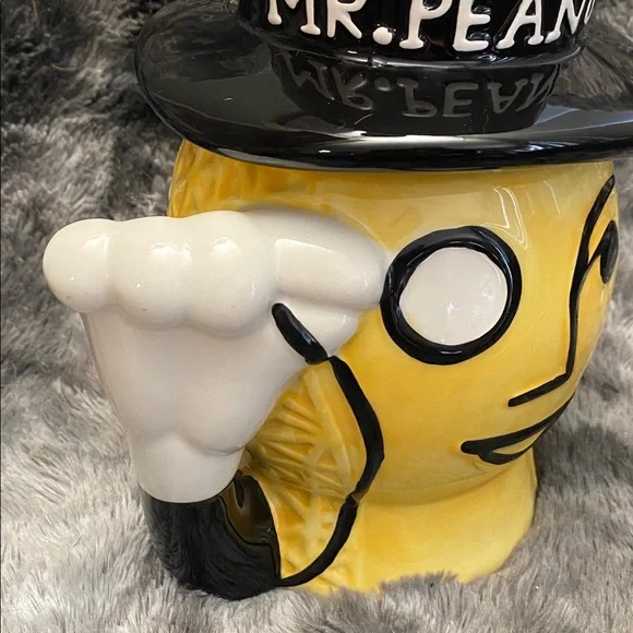 Mr. Peanut Ceramic Cookie Jar - Yellow & Black - Picture 10 of 16